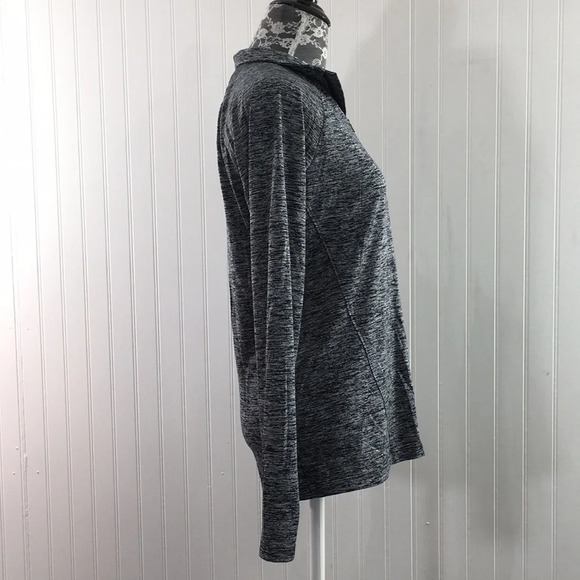 Under Armour Gray Black Space Dye Quarter Zip Pullover Top Women's Medium Loose - Picture 3 of 12